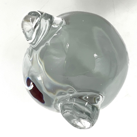 Vintage Fenton Red Ruby Heart Fenton Clear Glass Birthday Teddy Bear Figurine - Picture 14 of 15